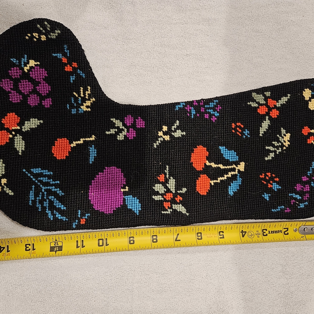 Black Holiday Fruit Needlepoint Stocking Pair - Picture 3 of 7